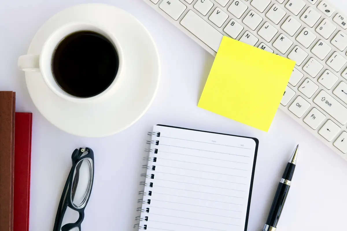 High angle view of coffee cup on table