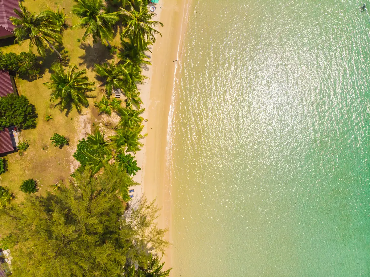 Beautiful Aerial view of beach and sea 