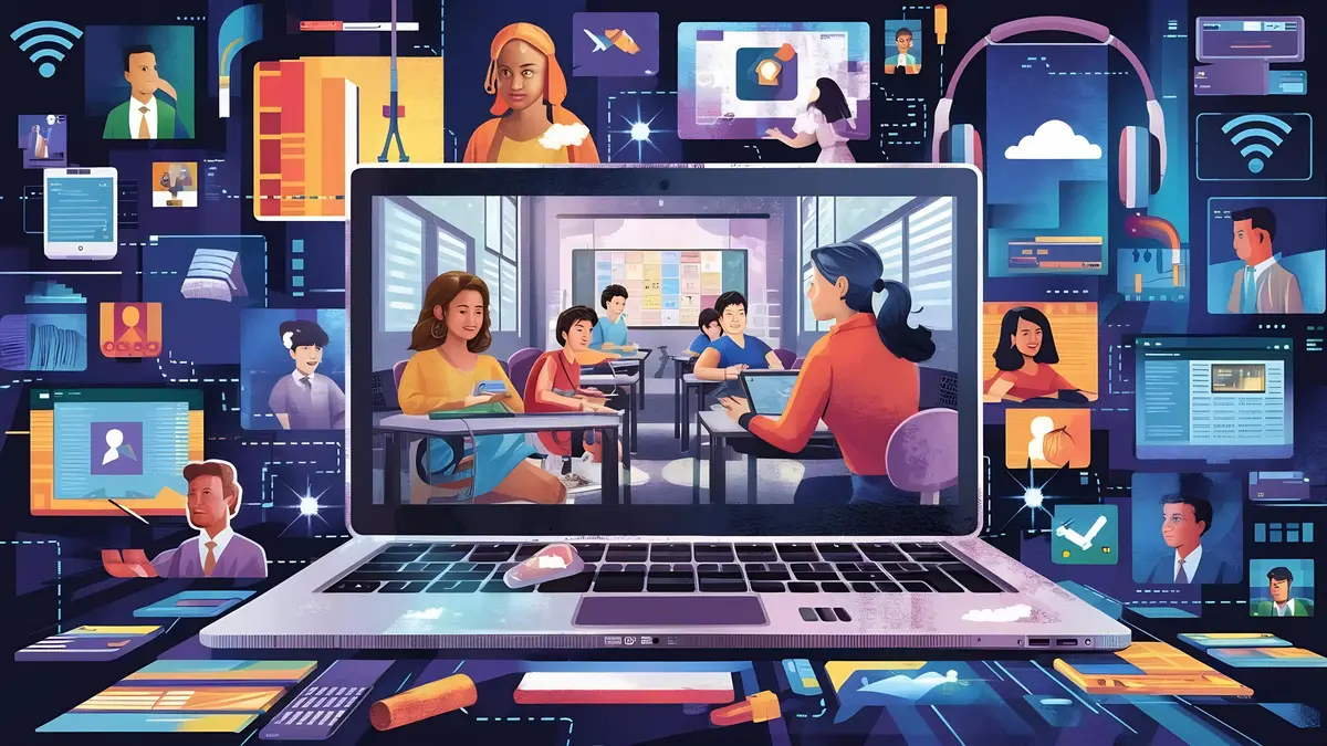 Abstract online education concept