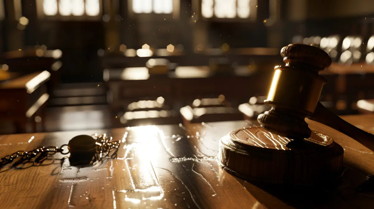 A jury accuses banging its gavel Unreal Engine 5 Cinematic Color Grading Editorial Photography Photo