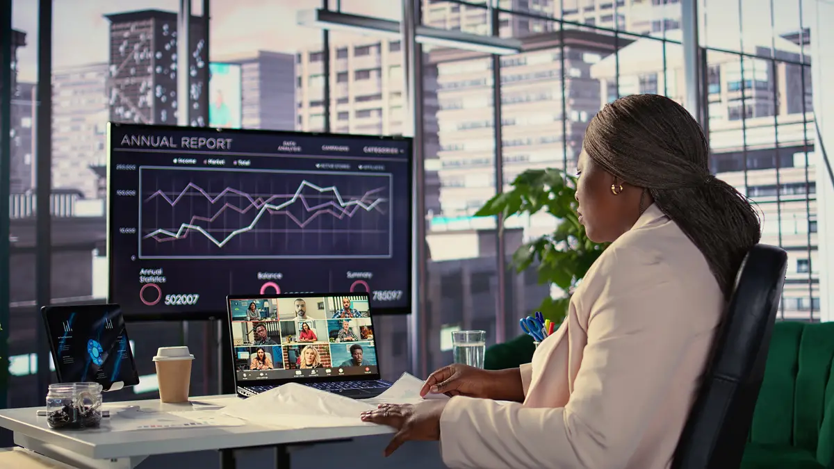 African american entrepreneur pitching a new project idea to stakeholders