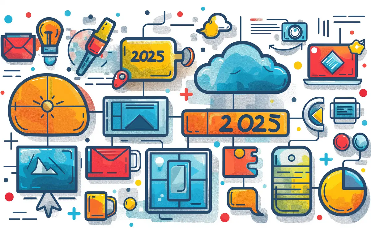 Various text icons placed together on a plain white background