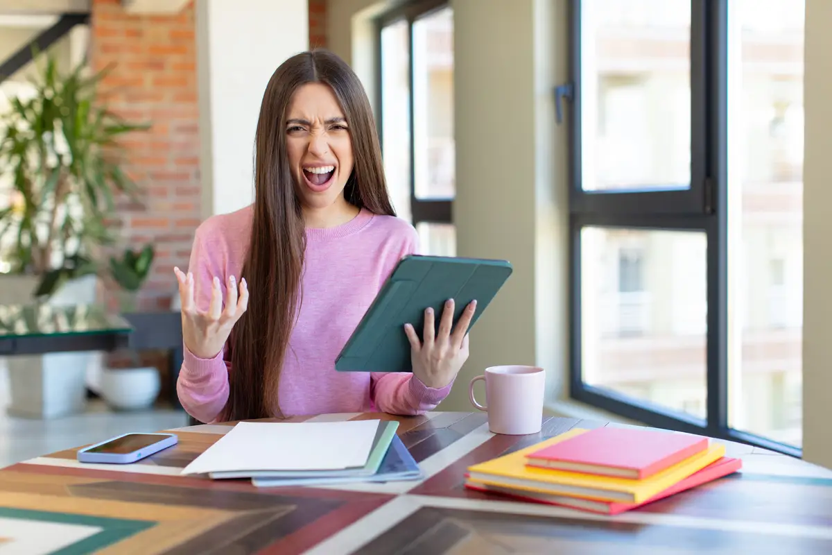 Looking angry annoyed and frustrated