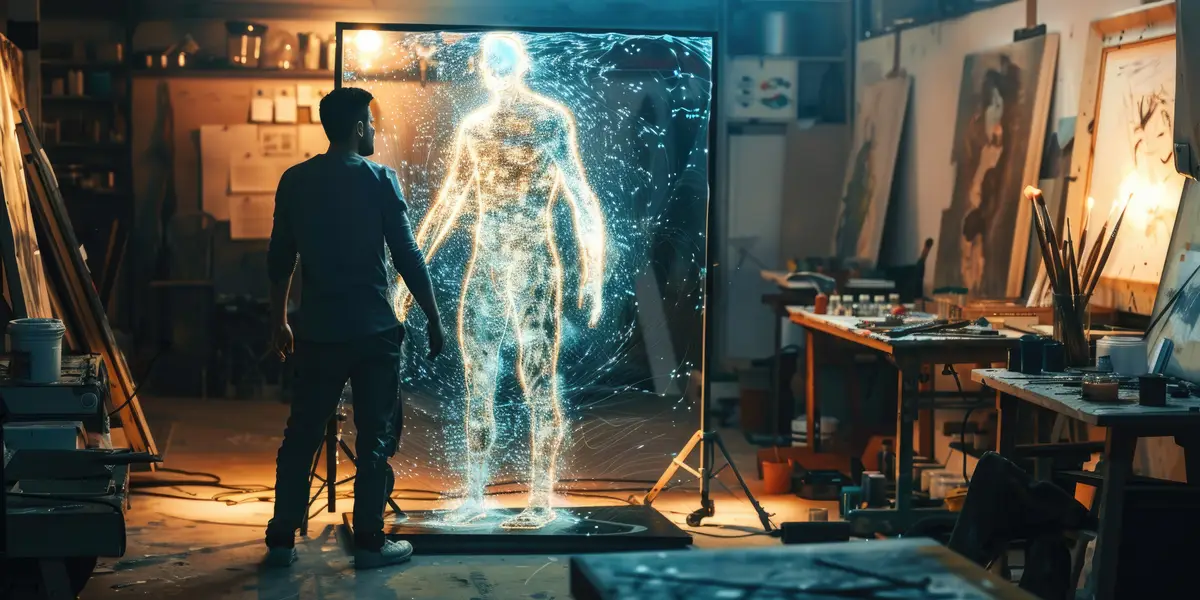 Visual Artist with AI in Spacious Studio AIG60