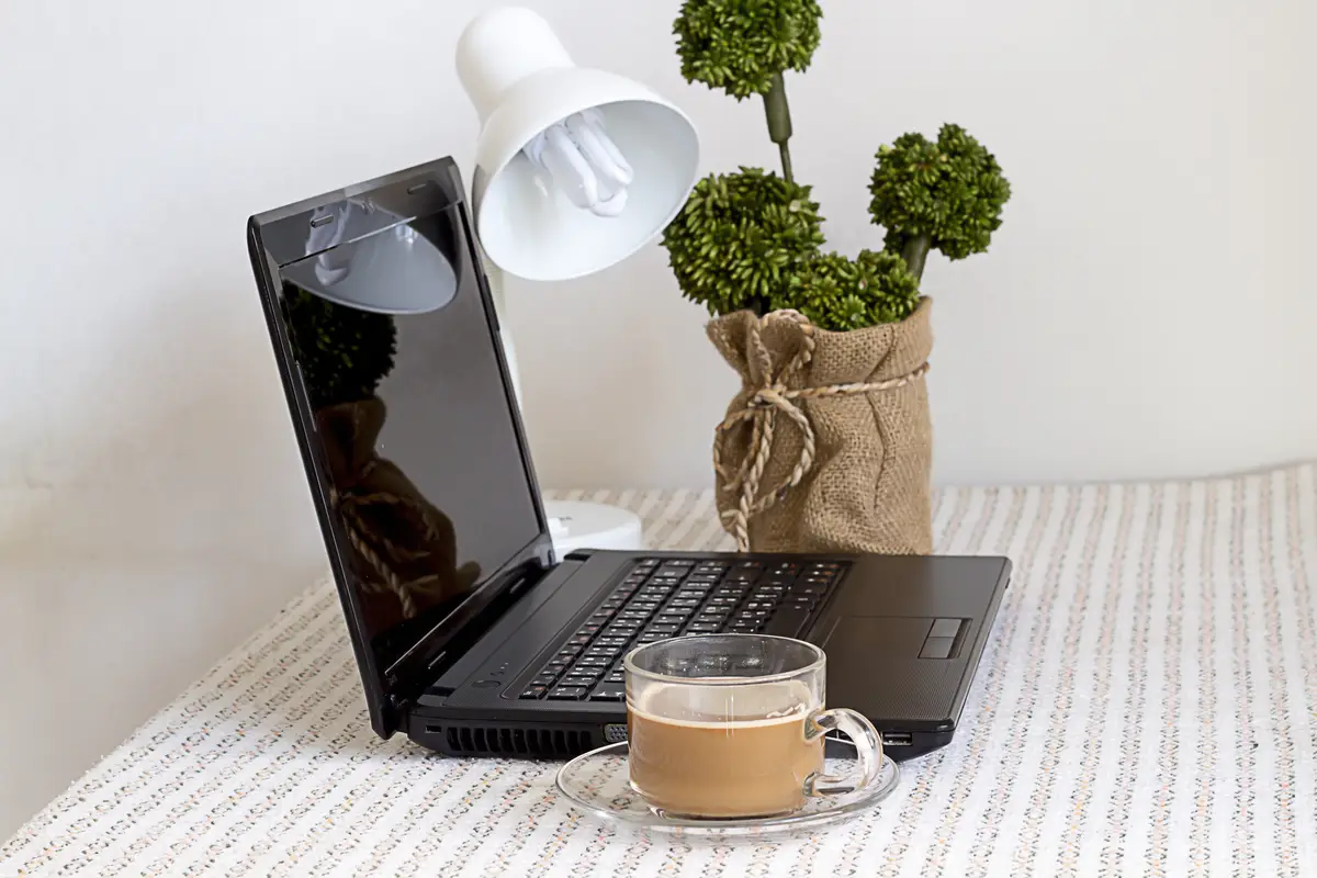 Close-up of coffee cup on table