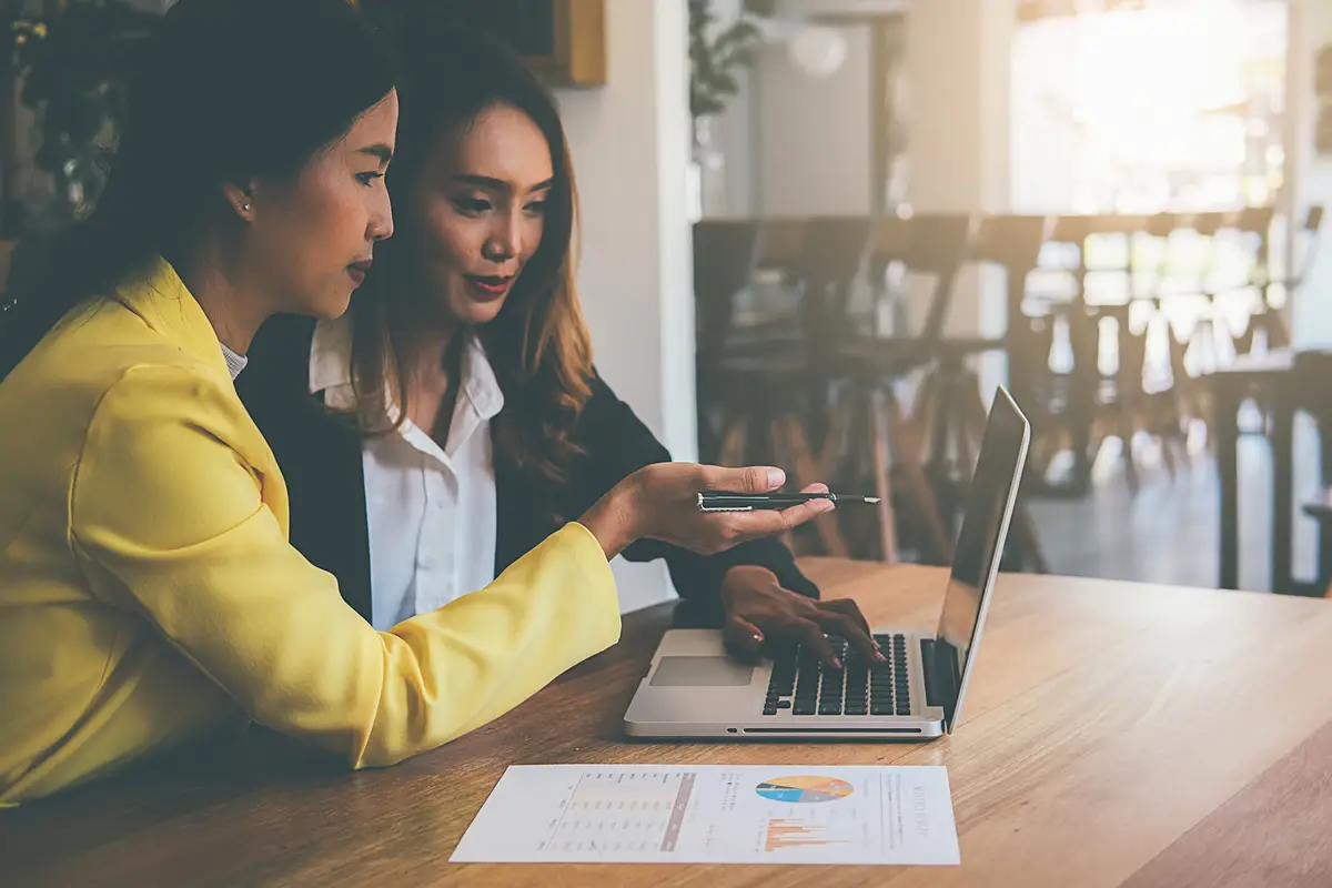 Businesswomen working together in office