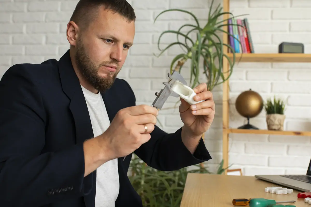 Lifestyle of designer using a 3d printer