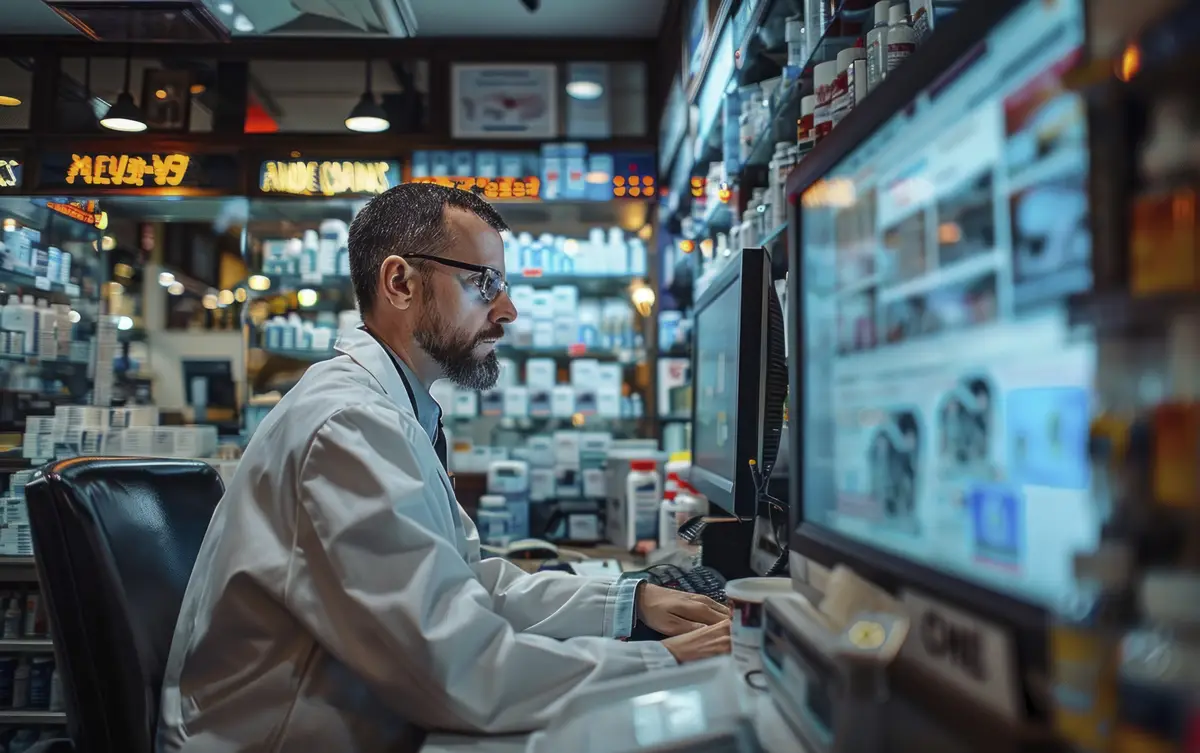 Man working as pharmacist