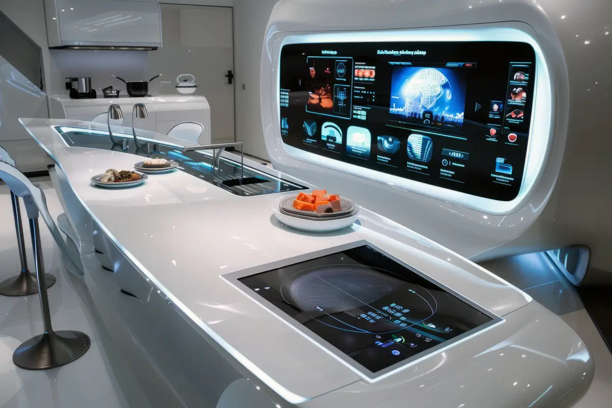 Futuristic kitchen interior design