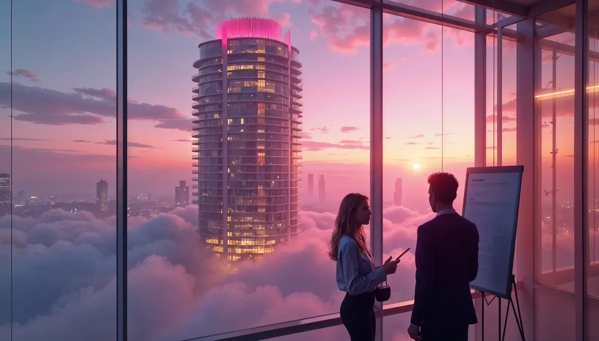 Building in dreamy setting