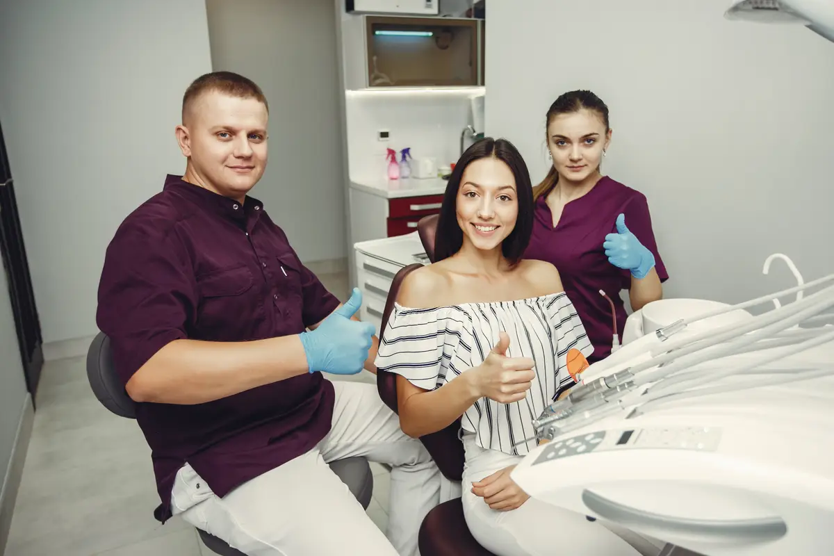 Beautiful girl in a dentist