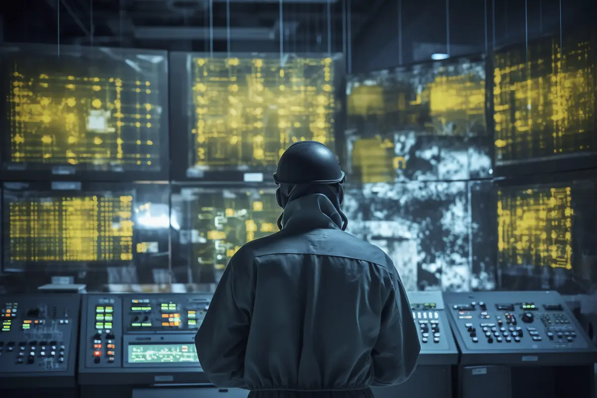 Person working at a nuclear power plant