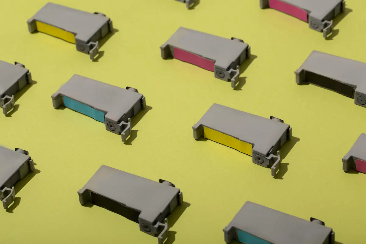 Still life cmyk toners assortment