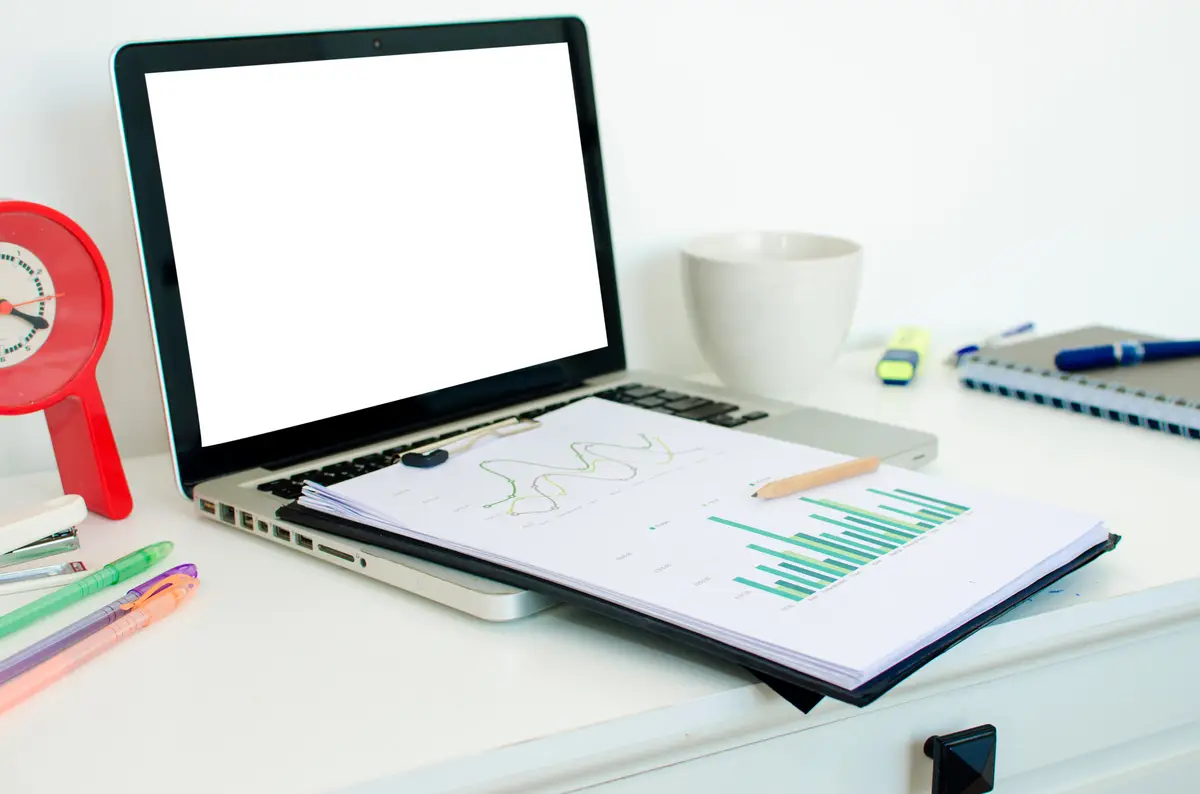 Close-up of laptop on table