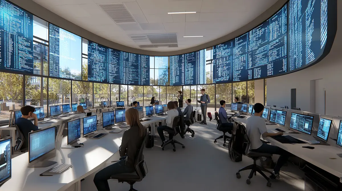 quotInnovative Tech Hub with Large Curved Displaysquot