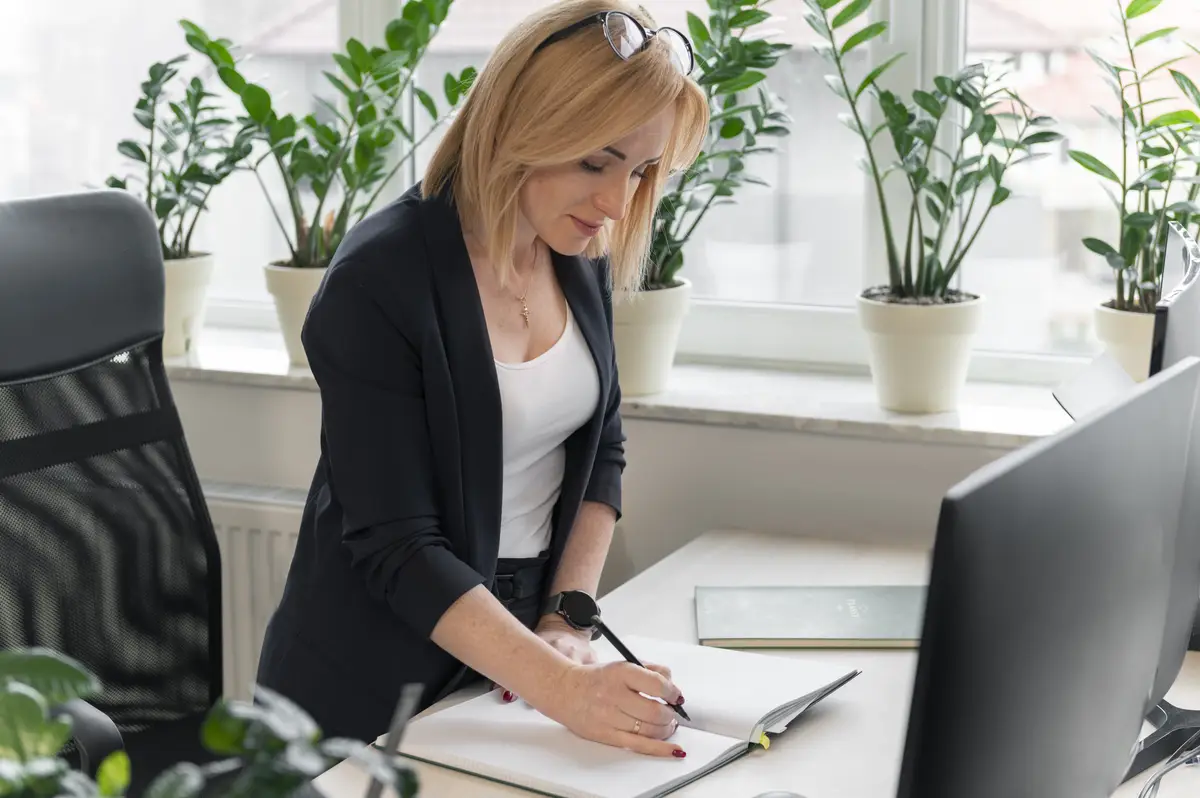Empowered business woman at the office