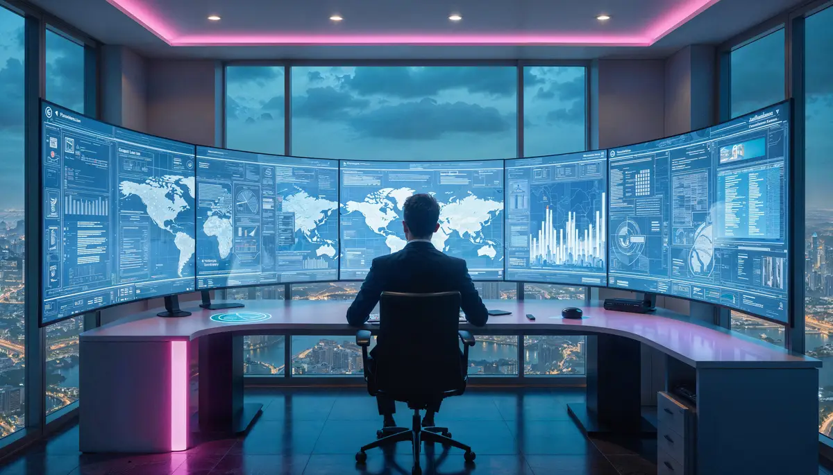 Data security professional at work  monitoring and analysis