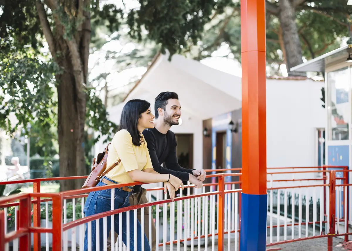 Couple in a theme park