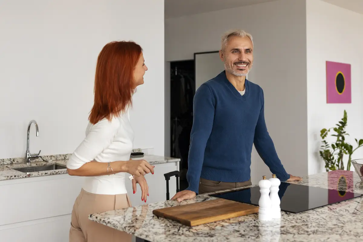 Airbnb host welcoming guests