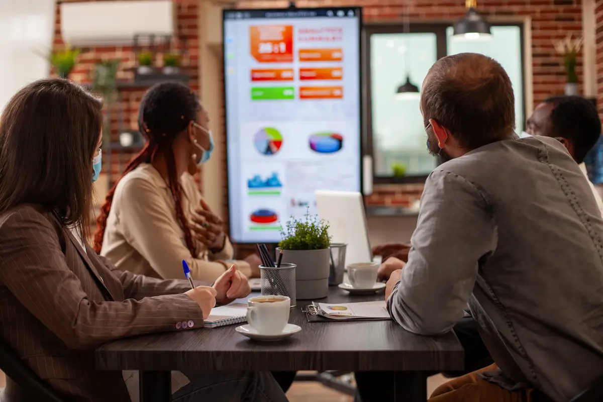 Business project planning in office