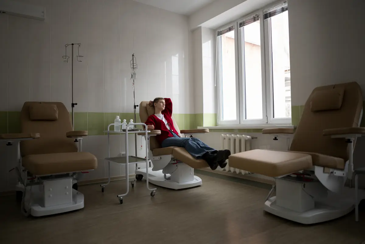 Patient getting chemotherapy treatment
