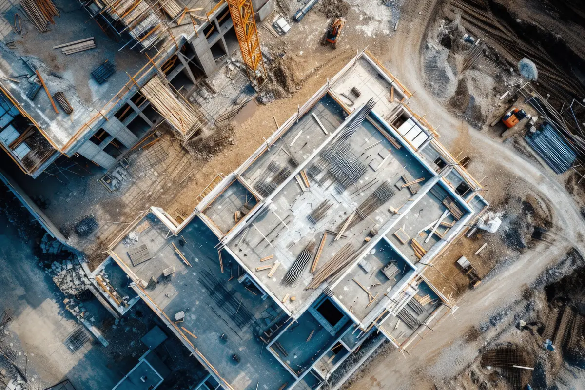 View of modern construction site