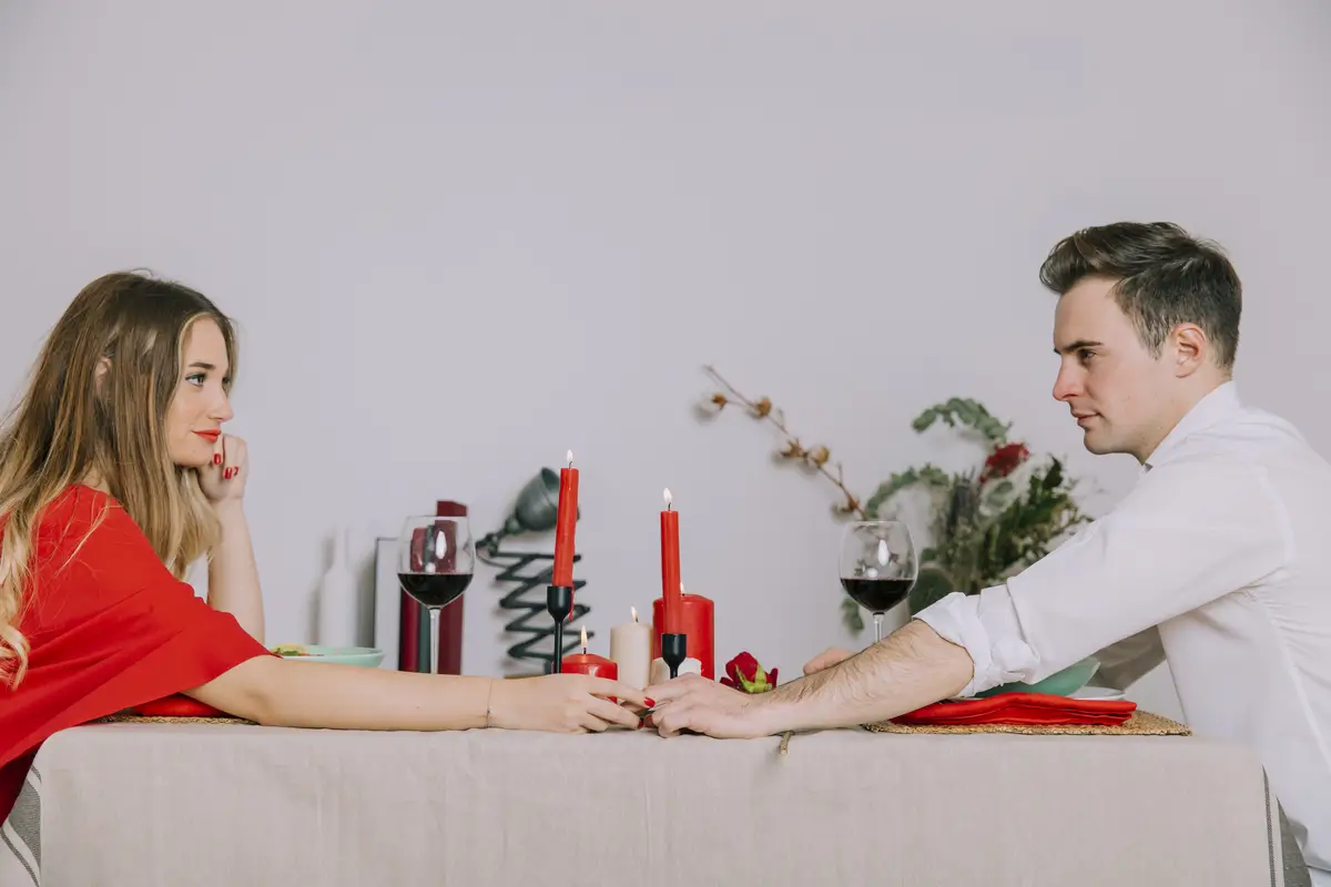 Couple on romantic dinner