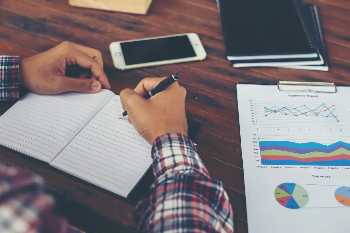 Hipster Businessman Working writing Determine Workspace Lifestyl