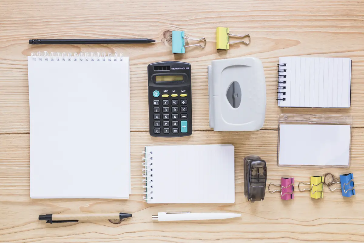 Workplace with set of stationary