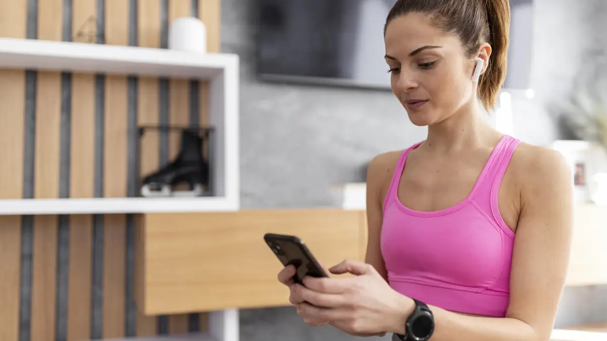 Close up woman holding phone