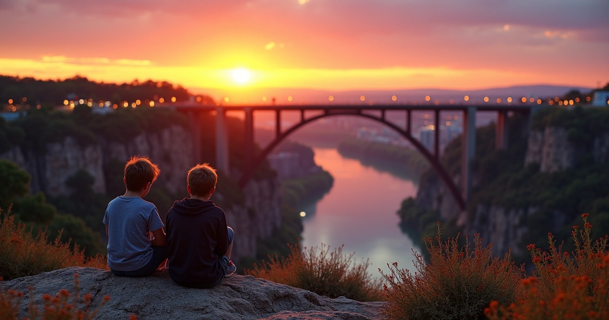 Sunset over Pennybacker Bridge Austin 