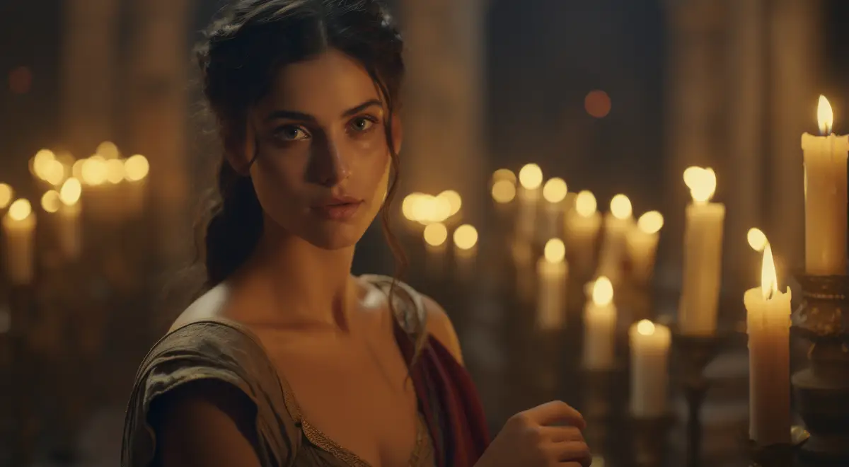 Portrait of ancient roman empire woman