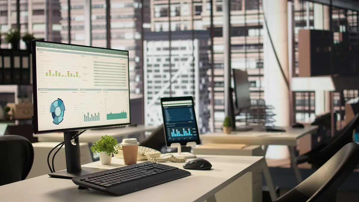 Modern work environment empty office in business industry and enterprise culture