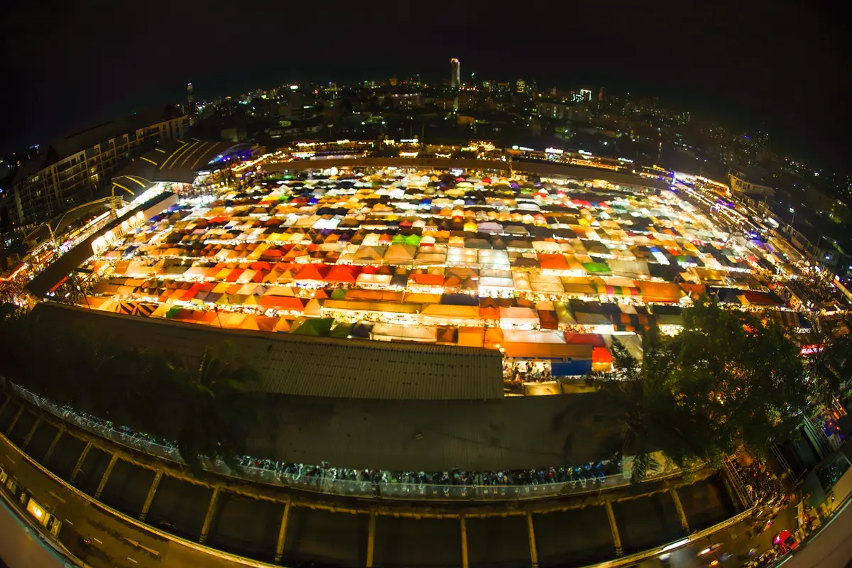 Talat lot Phi Ratchada night market of Thailand Bangkok