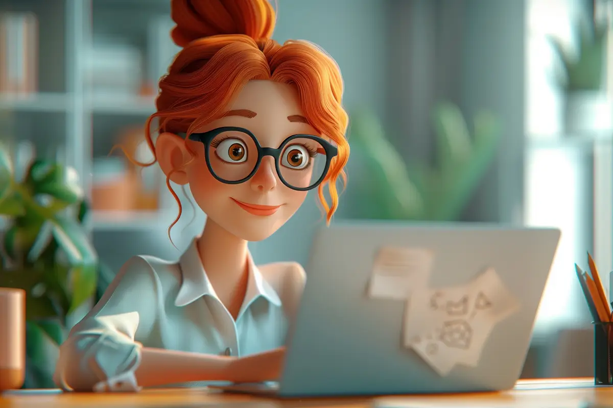 Celebration of labour day with 3d cartoon portrait of working woman