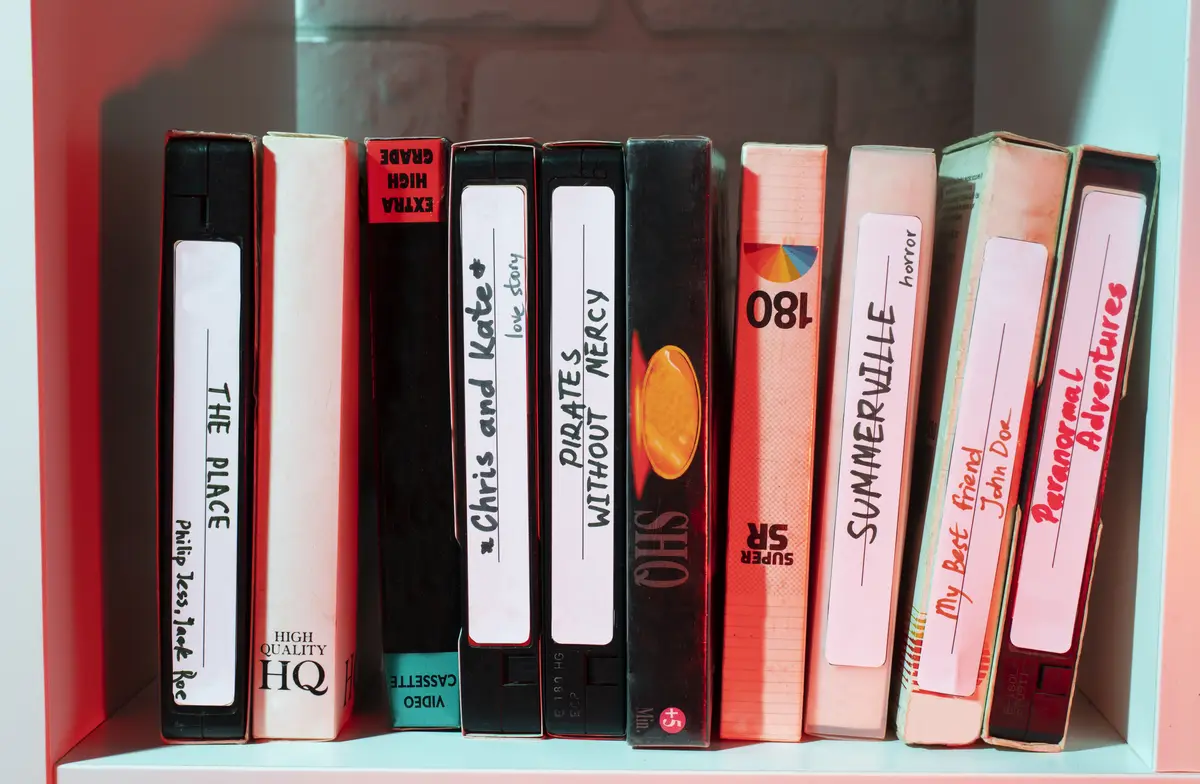 Retro vhs packaging still life