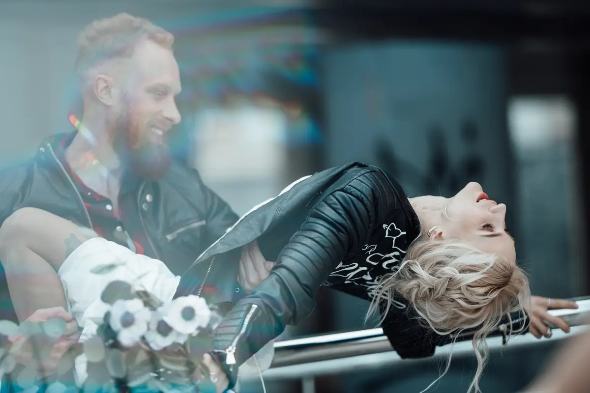 Young man looking at camera