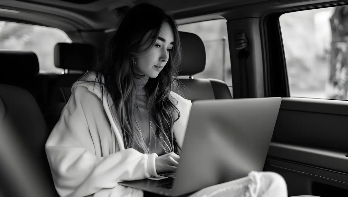 Black and white portrait of digital nomads