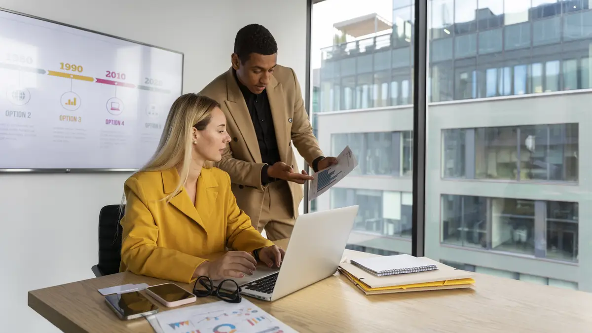 Business colleagues banner concept with copy space