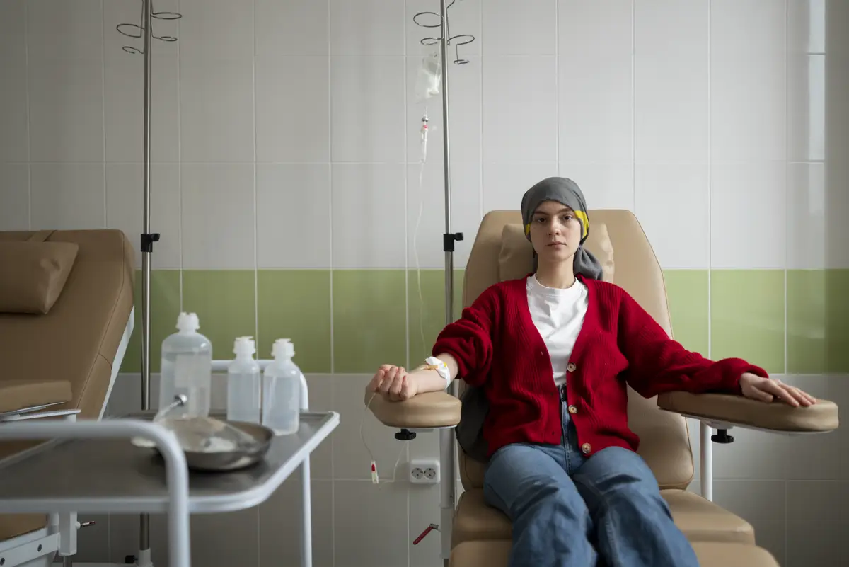 Patient getting chemotherapy treatment