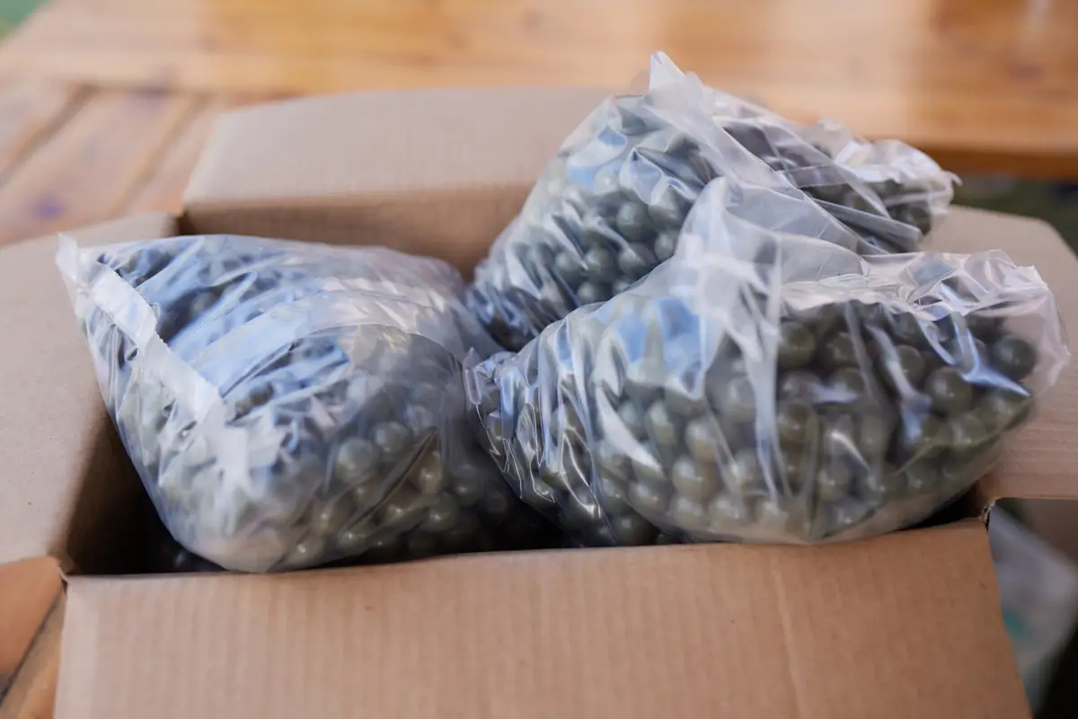 paintball extreme sport equipment bullet multicolored balls