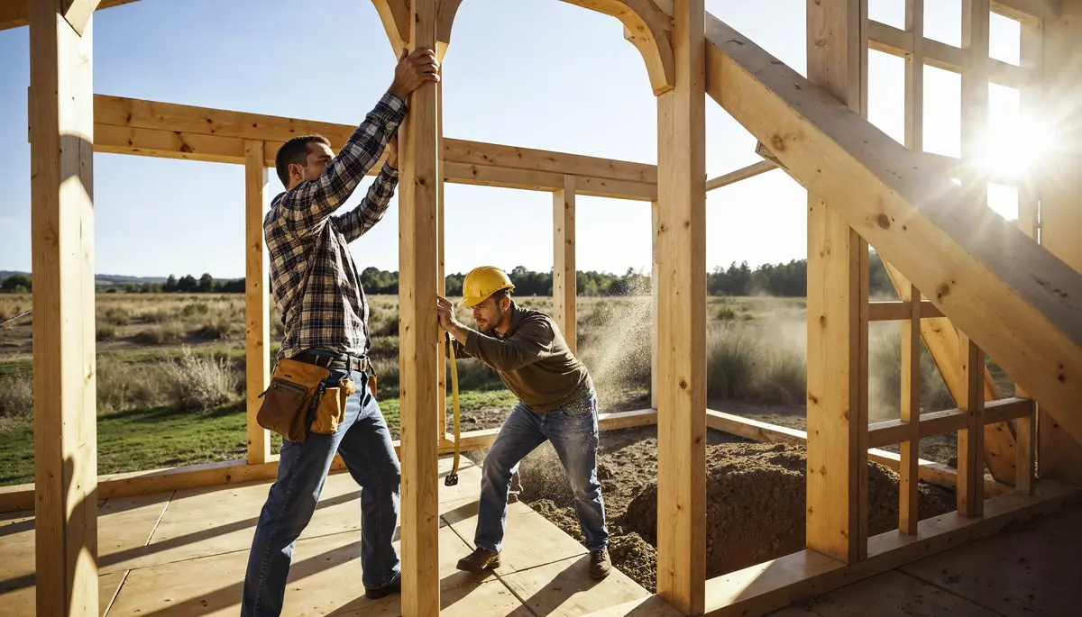 People working on construction site