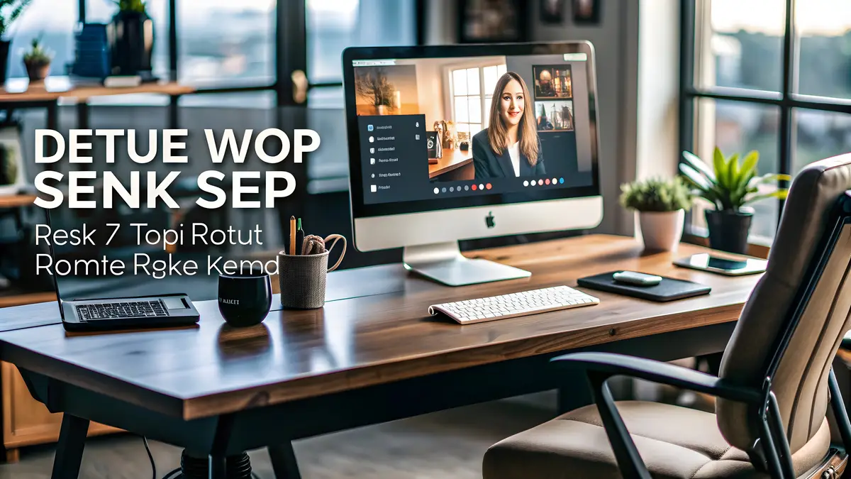 Remote Work Setup with Desktop and Chair in Modern Layout Focus on Setup and Comfort for Working fr
