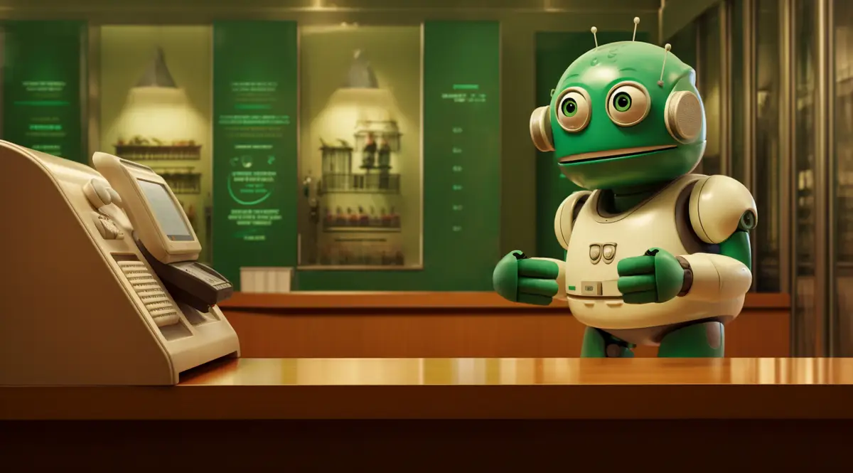 Anthropomorphic robot performing regular human job in the future