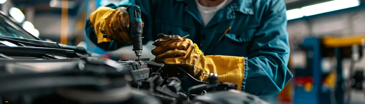 Mechanic fixing car with insurance coverage auto repair service