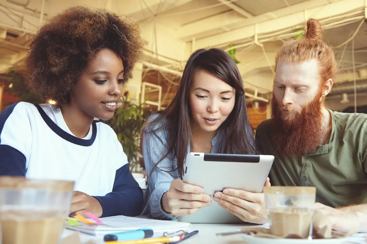 People, business, technology and communication.