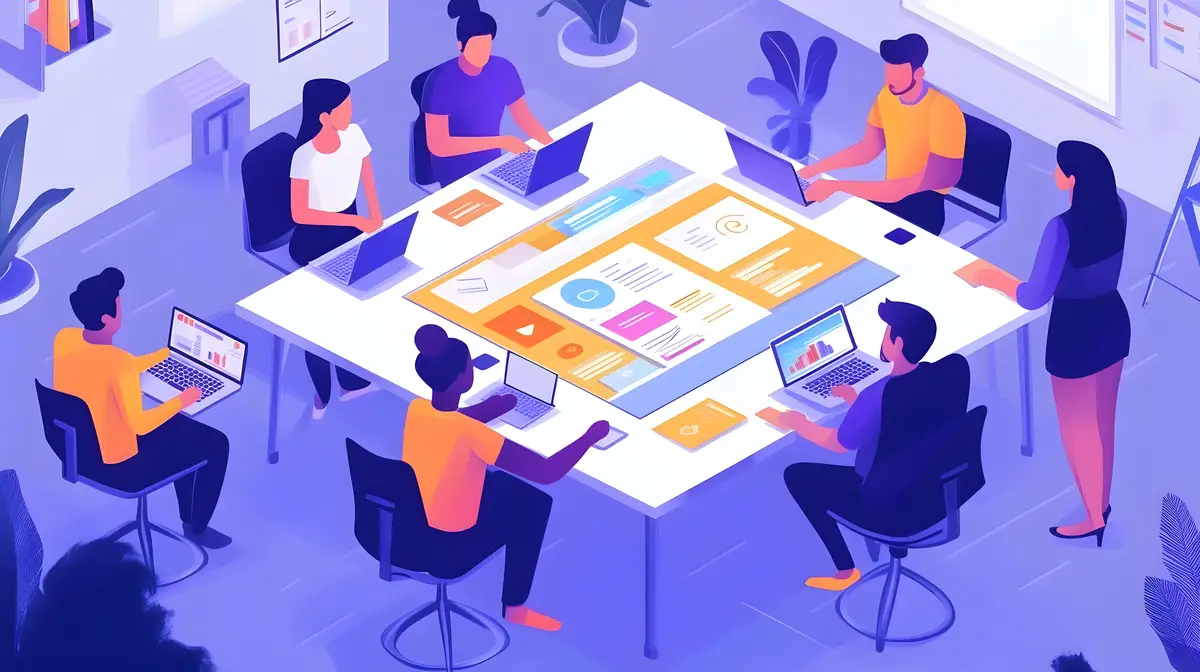 Diverse Team at Startup Advertising Company Collaborating on Marketing Strategies with Tech