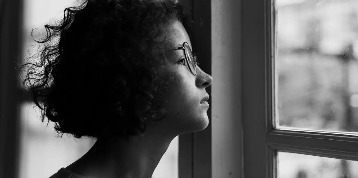 Young Caucasian girl with eyeglasses