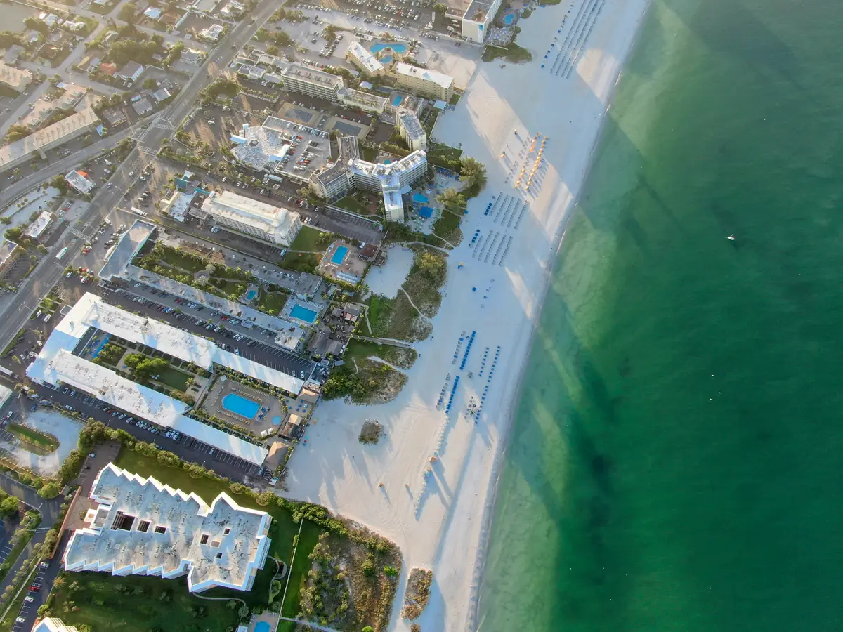 Aerial view of St Petersburg Florida USA