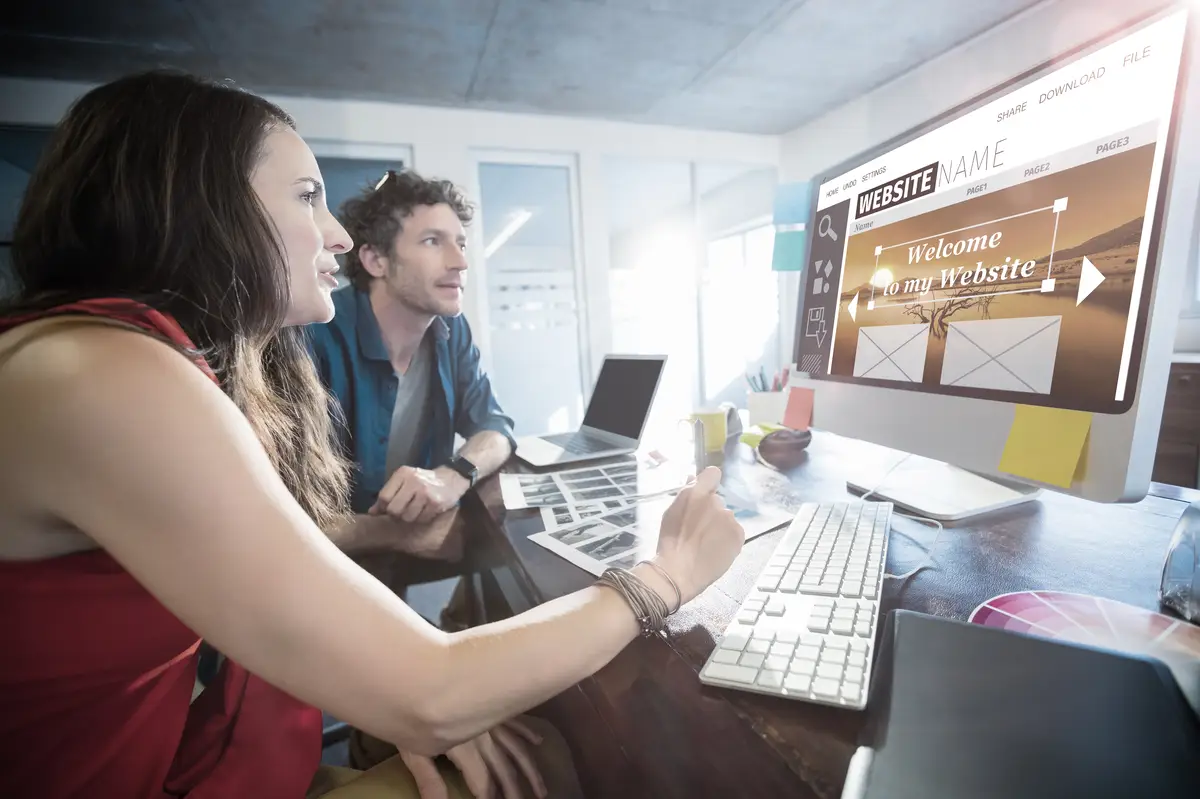 Composite image of composite image of build website interface